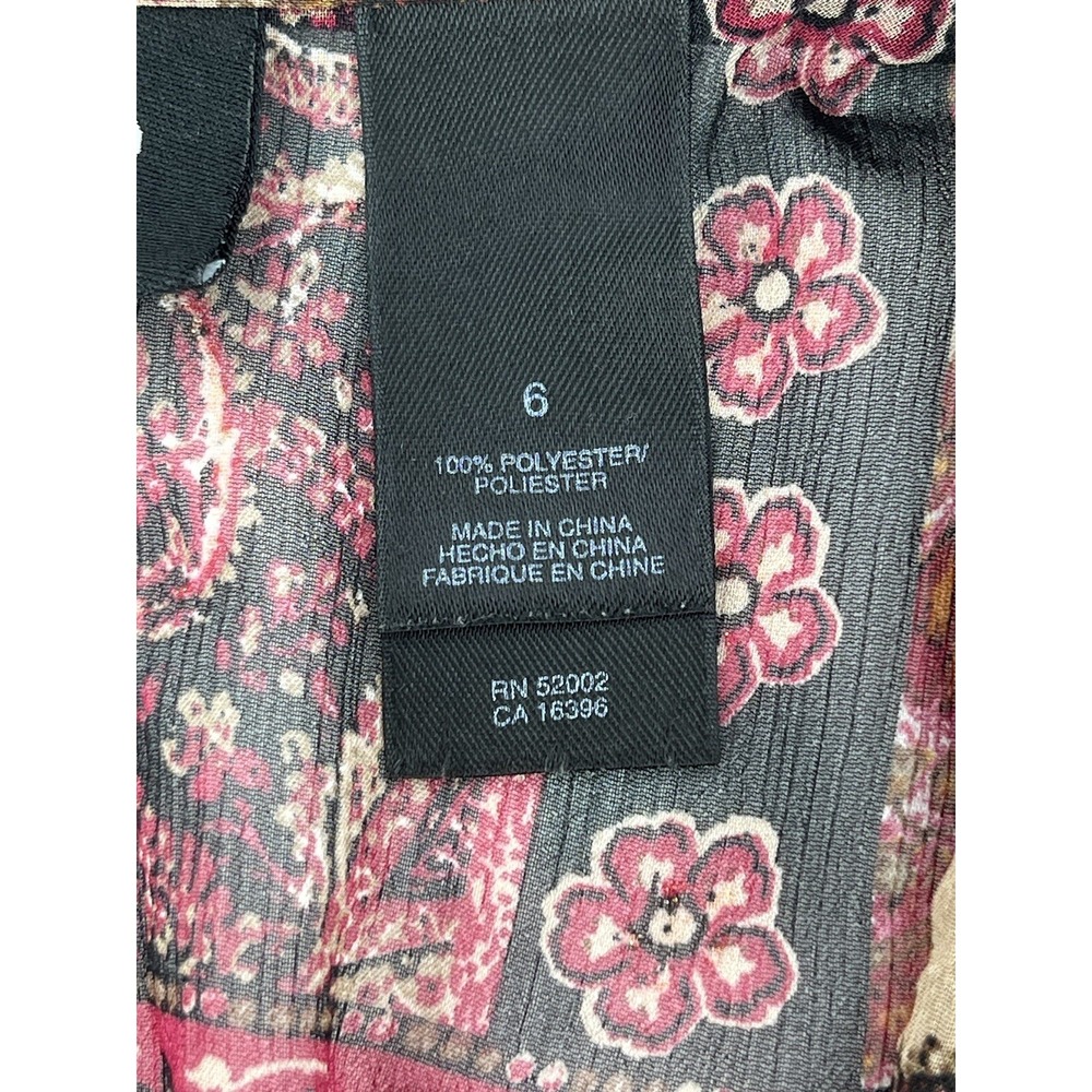 Studio by Liz Claiborne Button Down Shirt Blouse Womens Sz 6 Paisley Red Maroon - Picture 8 of 11